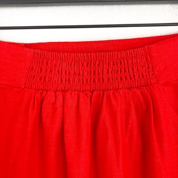 Urban Outfitters Amanda Red Linen Skirt Size M - Picture 8 of 11